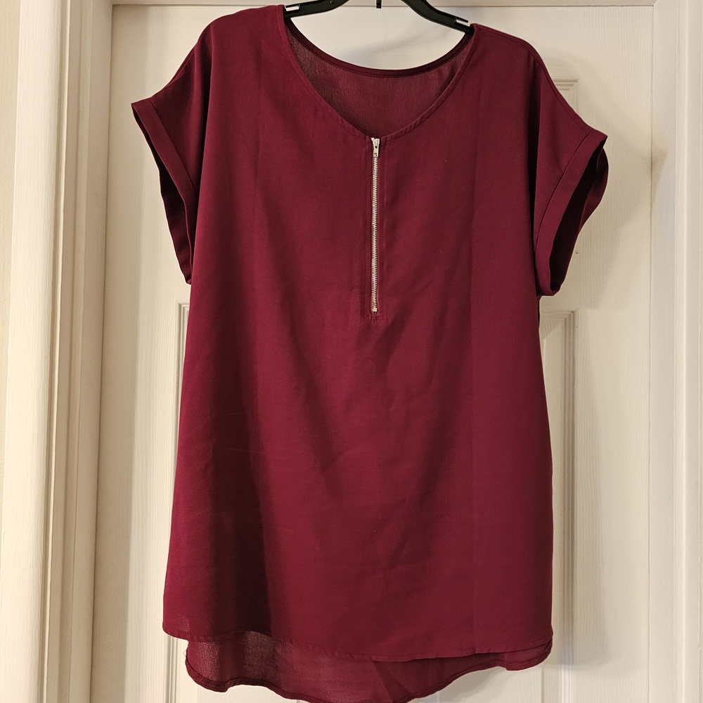Elegant Burgundy Women's Top